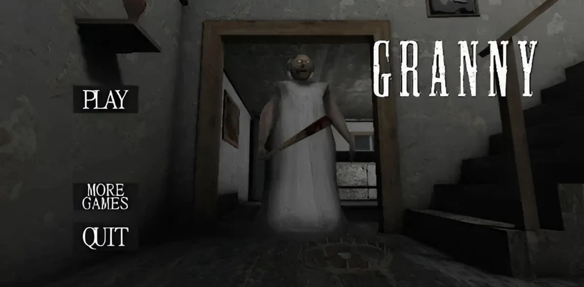 Granny Unblocked gameplay screenshot showing stealth escape horror action